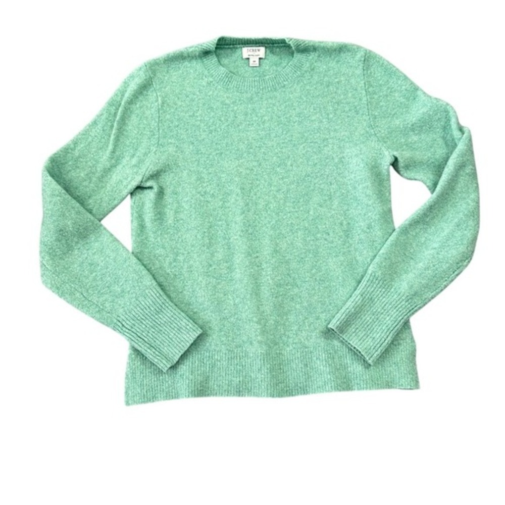 J. Crew Mint Green Wool Blend Extra-Soft Crewneck Sweater Minimalist Size Medium